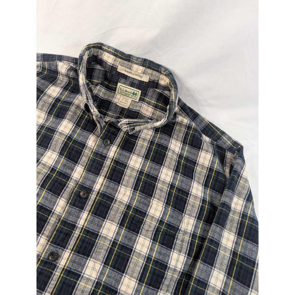 L.L.Bean Multicolor Plaid‎ Cotton Button Down Flannel Shirt Size XL Outdoorsy